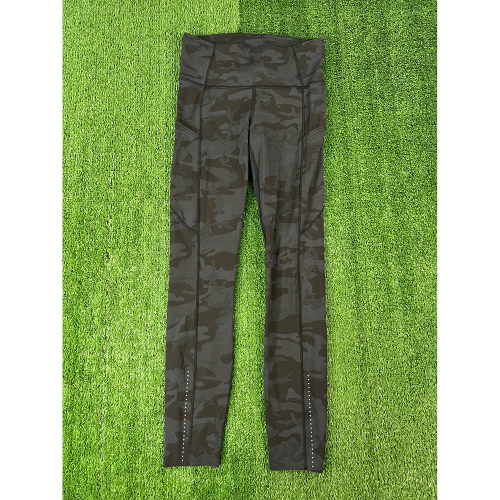 Lululemon Fast and Free High-Rise Tight 25 Nulux Camo Deep Coal Multi Size 4